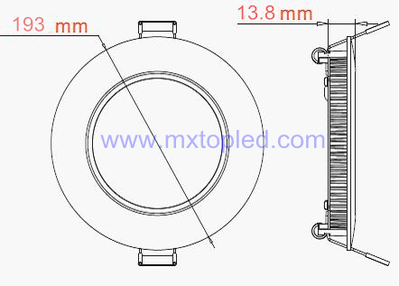 15w round panel led dimension