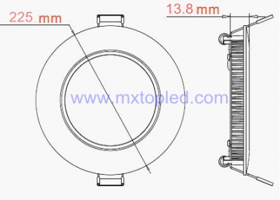 18w round led panel size 